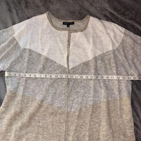 NWT Adrienne Vittadini Open Cardigan Color Block Grey White Cream Pockets Sz 3X - Picture 4 of 6